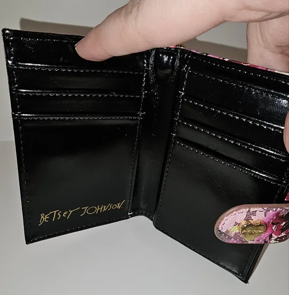 Betsey Jonson Floral Pink Wallet with Keychain - Picture 2 of 6